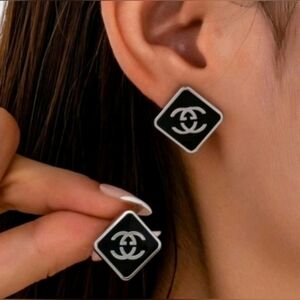 Chanel Style Logo Earrings